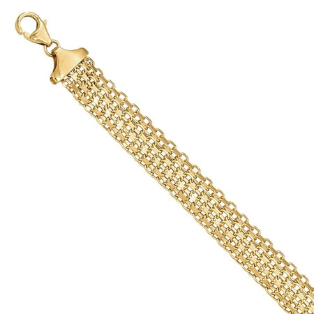 Primal Gold 14 Karat Yellow Gold Polished 7.5in Fancy Link Bracelet