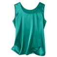 thumbnail image 4 of Women's Pure Color Silk Strap Tank Top with Round Neck, Soft Silk, 4 of 4