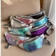 thumbnail image 5 of Hukapapa Riñonera para correr con láser de lentejuelas geniales con correas ajustables para mujeres o hombres, correr, viajar, rojo, 5 of 5