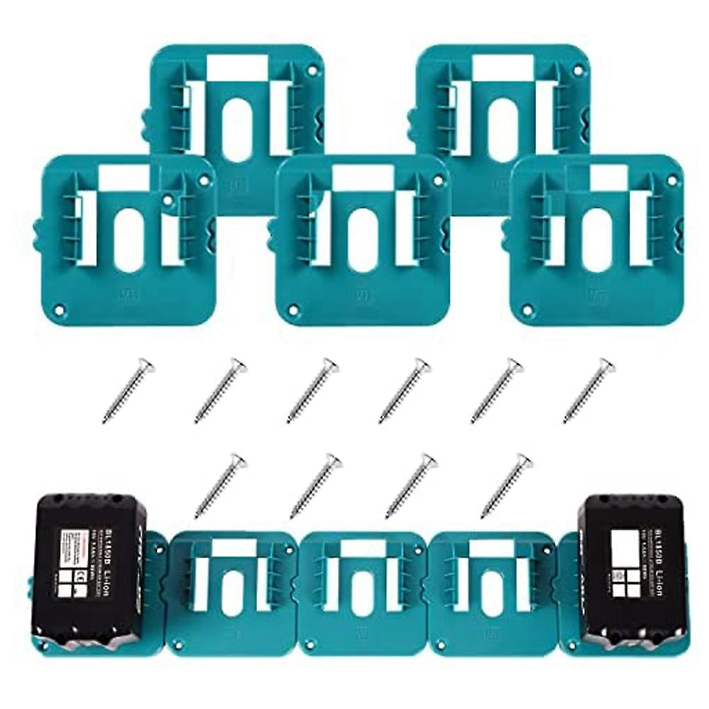 ECOMAID 6-Pack Battery Holder For Makita 18V Batteries (BL1860, BL1850, BL1840, BL1830) - Wall Mount Storage