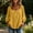 Dark Yellow, variant on Morttic Women's Summer Casual Square Neck 3/4 Puff Sleeve Loose Fit Blouse – Solid Color Top with Button Placket Yellow，XL