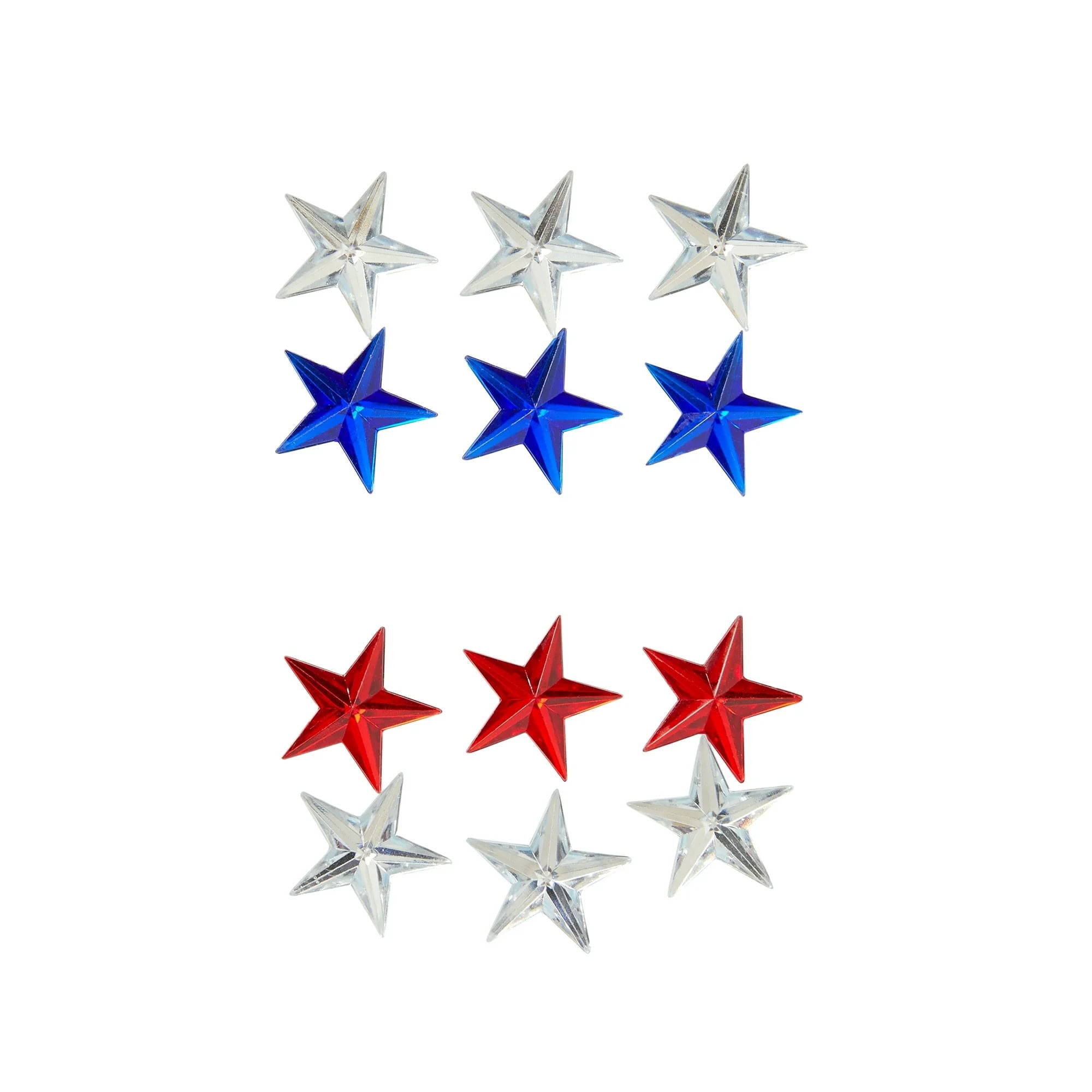 Hello Hobby Accessories Adhesive Stars Red White and Blue, 12 piece