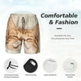 thumbnail image 3 of Kdxio Sleeping Cat In Blanket Print Mens Swim Shorts with Mesh Lining, Breathable and Quick-Drying, Adjustable Waist, Privacy Pocket-Small, 3 of 6