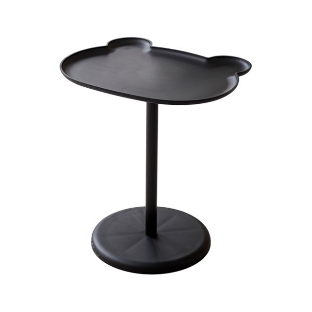 Black Bear Design Small Side Table For Living Room Bedside Sofa Coffee Table With Rounded Corners Stable Base Plastic Durable Lightweight Multi Purpose Furniture For Home Office Decor