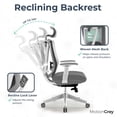 thumbnail image 2 of MotionGrey - CloudMesh Ergonomic Office Chair-Comfy High Mesh Back Support with Adjustable Armrests -White Desk Computer Chairs Perfect for Home Gaming and Offices, 2 of 7