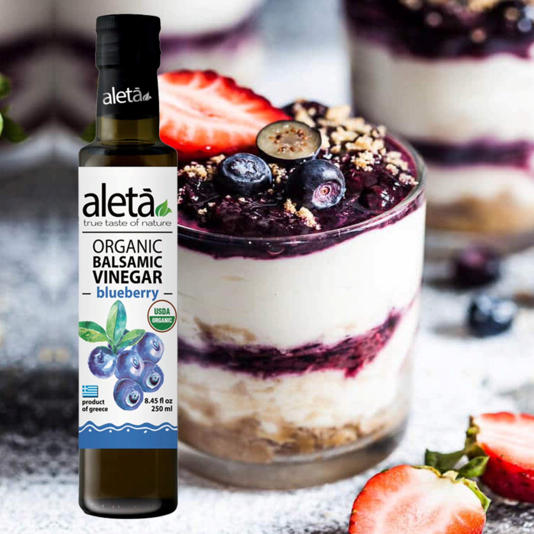 Aleta Organic Blueberry Infused Balsamic Vinegar, 8.45 Fl Oz