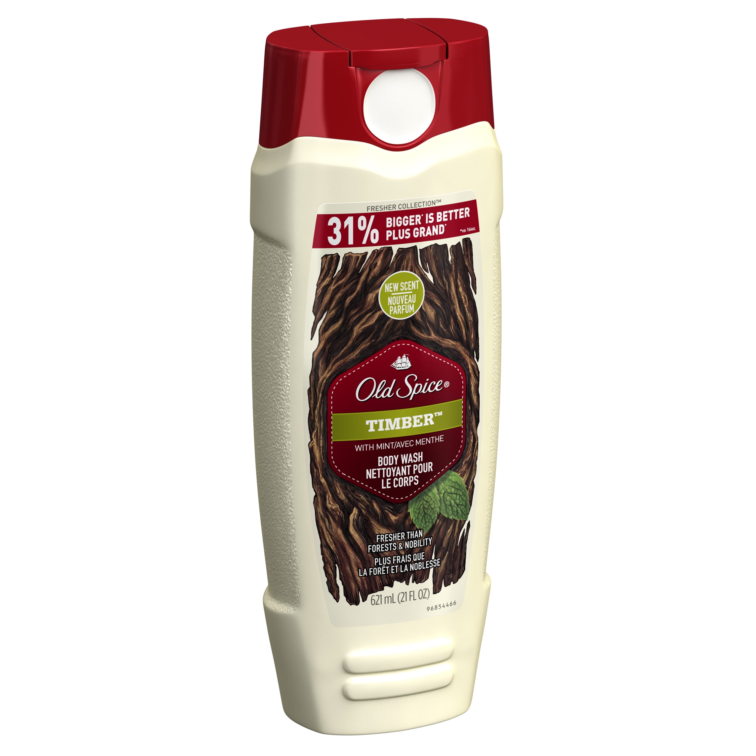 Old Spice Fresher Timber Scent Body Wash for Men, 21 oz