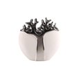 thumbnail image 2 of Oval Ceramic Vase With Metal Tree Design - White/silver (21x9 Cm), 2 of 2