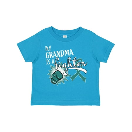 

Inktastic Ovarian Cancer Awareness My Grandma is a Fighter Gift Toddler Boy or Toddler Girl T-Shirt