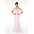 thumbnail image 4 of Women's Elizabeth K Off Shoulder Formal Gown Gl2958 Eggplant Size 3XL, 4 of 5