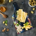 thumbnail image 5 of Venice Cutting Board, Vivid Blue Carnival with Ornate Flower and Colorful Dots Masquerade Tradition, Decorative Tempered Glass Cutting and Serving Board, Wine Bottle Shape, Multicolor, by Ambesonne, 5 of 5