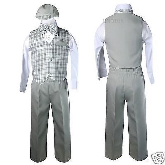 Altotux BABY BOY & TODDLER EASTER WEDDING FORMAL VEST SUIT GRAY SZ:S,M,L,XL,2T,3T,4T