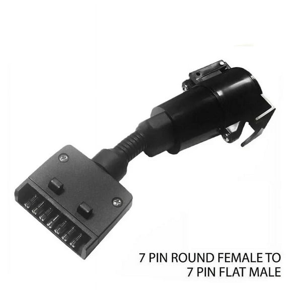 Car Trailer Adapter Plug 7 PIN Round Female to Flat Male For Boat Caravan Connector