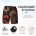 thumbnail image 3 of Kdxio Fiery Floral Pattern Print Mens Swim Shorts with Mesh Lining, Breathable and Quick-Drying, Adjustable Waist, Privacy Pocket-X-Large, 3 of 6