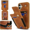 thumbnail image 3 of for iPhone 16 Case Wallet with Card Holder RFID Blocking for Women Men,Skin Feeling PU Leather Flip Shockproof Phone Case Fit for iPhone 16 6.1",Brown, 3 of 16