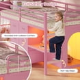 thumbnail image 5 of Twin Size Loft Bed with Desk & 6 Drawers, Metal Loft Bed with LED Lights, Stuffed Animal Cage, Safety Guardrail, Play Zone, No Box Spring Needed, Pink, 5 of 7
