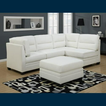 Monarch Leather Corner Unit Sofa In White Finish I 8302wh Monarch Leather Corner Unit Sofa In White Finish I 8302wh