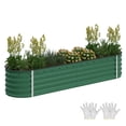 thumbnail image 5 of Dextrus Outdoor Raised Garden Bed Kit, Large Galvanized Metal Patio Planter Box with Safety Rubber and Gloves,Ideal for Plants Vegetables Flowers - 8 x 2 x 1.4ft ,Green, 5 of 8
