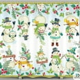 thumbnail image 1 of Festive Winter Snowman Shower Curtain - Christmas & Halloween Design, 1 of 4