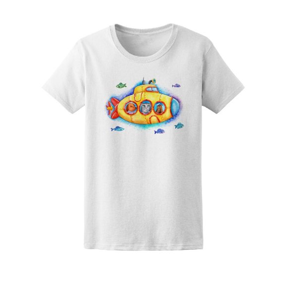 Cool Watercolor Animal Submarine Tee Women's -Image by Shutterstock