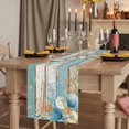 thumbnail image 2 of Table Runners 120 Inches Long Dress Scarves, Teal Brown Beach Coastal Farmhouse Coffee/Dining/Kitchen Table Runner for Living Room, Summer Nautical Coral Shell Botanical Vintage 13x120 Inch, 2 of 9