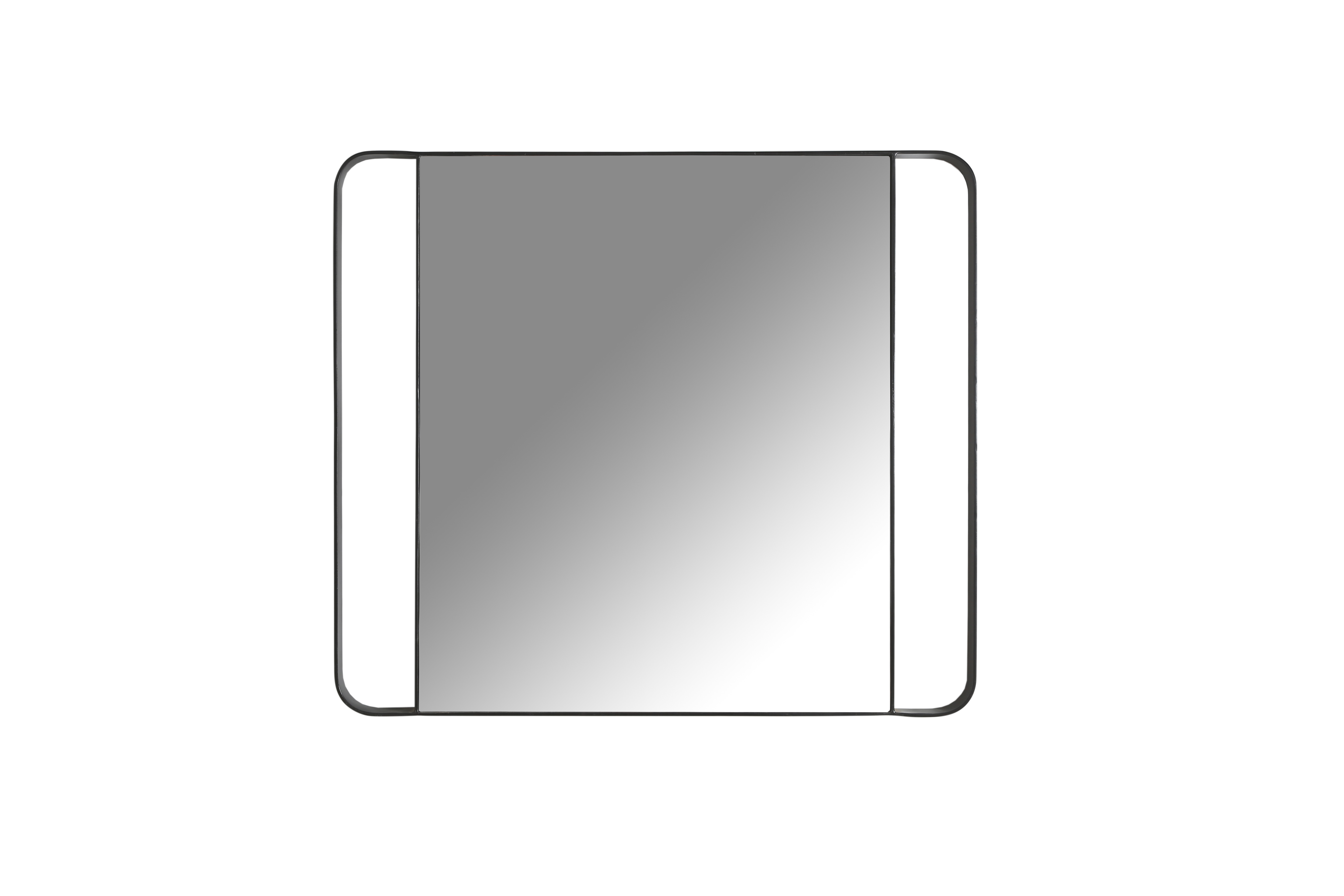 Posh Pollen Madeleine 36" x 41"" Black Square Metal Mirror