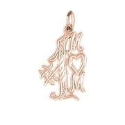 14K Rose Gold #1 Mom Pendant - 24 mm
