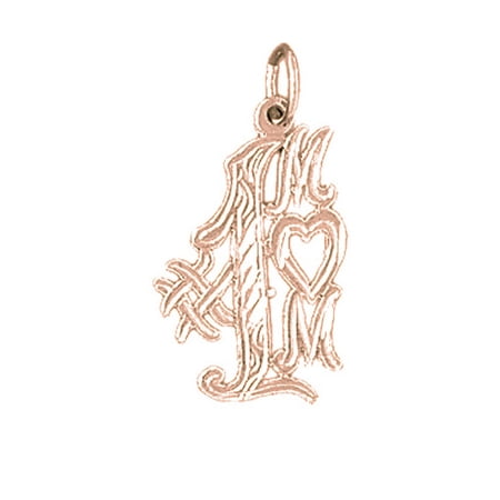 14K Rose Gold #1 Mom Pendant - 24 mm
