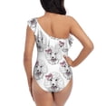 thumbnail image 5 of Rateoe Poodle Dog Pattern Women One Piece Swimsuits Tummy Control One Shoulder Bathing Suits Ruffle Swimwear-XX-Large, 5 of 6