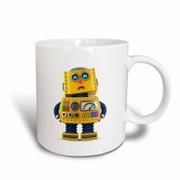 3dRose Mad toy robot looking down on you - Ceramic Mug, 15-ounce