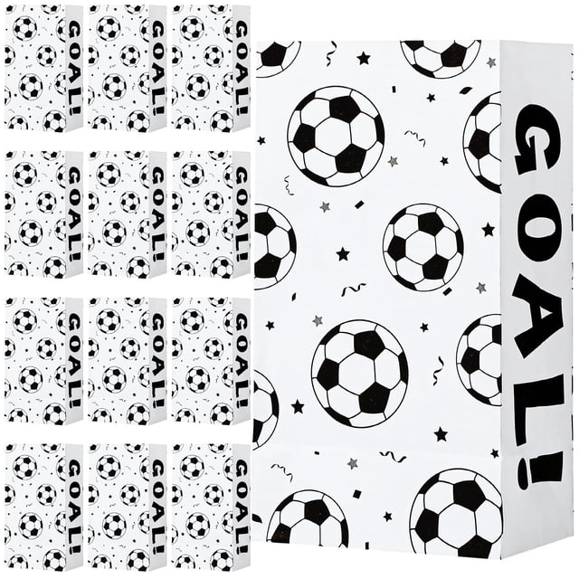 Gersoniel Paquete de 30 Bolsas de Papel para Fiesta de Fútbol 22x12x8 cm