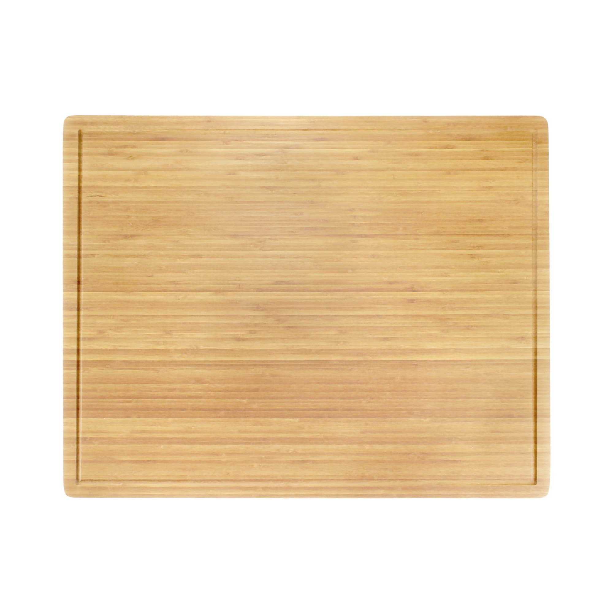 BambooMN Bamboo Burner Cover Cutting Board, 3-Ply, Extra Large, 30" x 24" x 0.75" - Grooved/Flat with Chef's Knife Combo