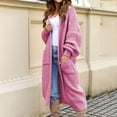 thumbnail image 2 of iHPH7 Long Cardigan Sweaters for Women Long Coat Women Long Cardigans for Women Casual Outerwear Knit Cardigans for Women Knits Clothing Sweater Jacket for Women Hot Pink XXL, 2 of 9