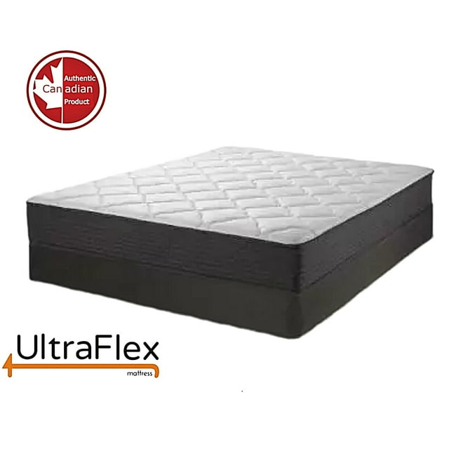 UltraFlex SPLENDOUR- Double Face, Réversible (Peut Être Retourné), Matelas Hybride Orthopédique à Ressorts Ensachés en Mousse de Qualité Supérieure, Écologique avec Protège-Bords (Fabriqué au Canada) - avec Sommier à Ressorts de Luxe