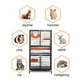 thumbnail image 3 of JAXPETY 4-Tier Cat Cage, Cat Crate Playpen Kennel, Ferret Cage with Wheels, Hammock, Beds, Removable Tray and Ladders, Black, 3 of 8