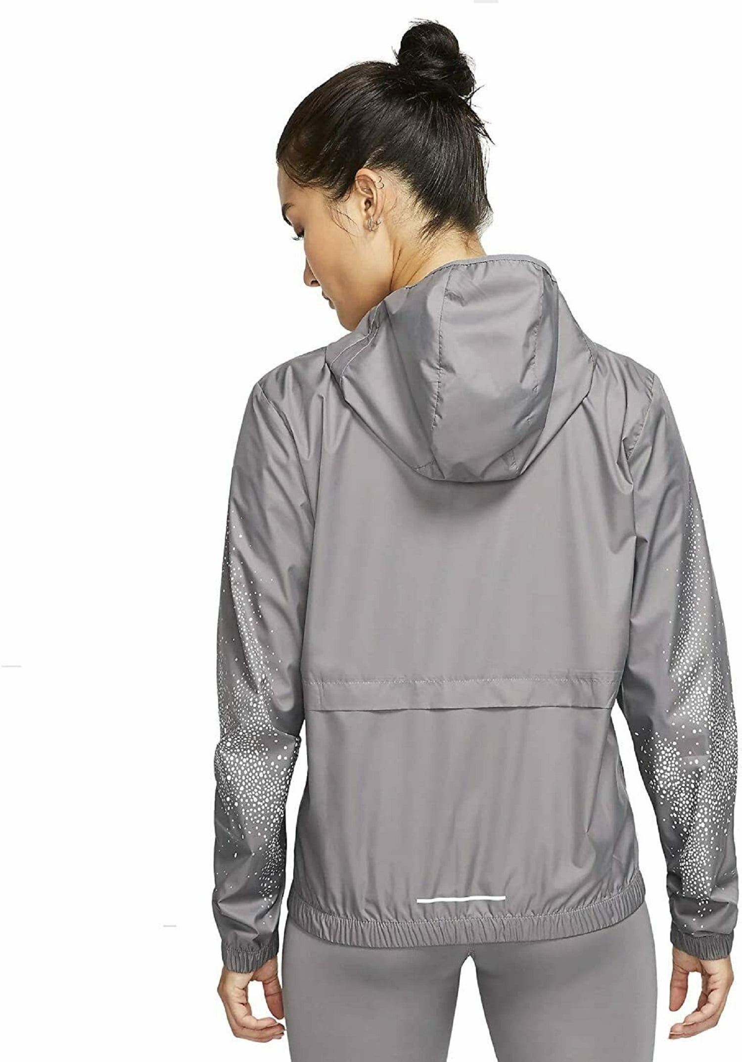 Nike Women's Transparent Running Jacket Hoodie Packable Gray Size