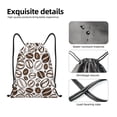 thumbnail image 5 of Drawstring Backpack - Brown White Coffee Bean Print Splash Proof Small Drawstring Gym Bag for Women Men, Cinch Sports String Bag Backpack for Travel Swimming Beach, 5 of 8