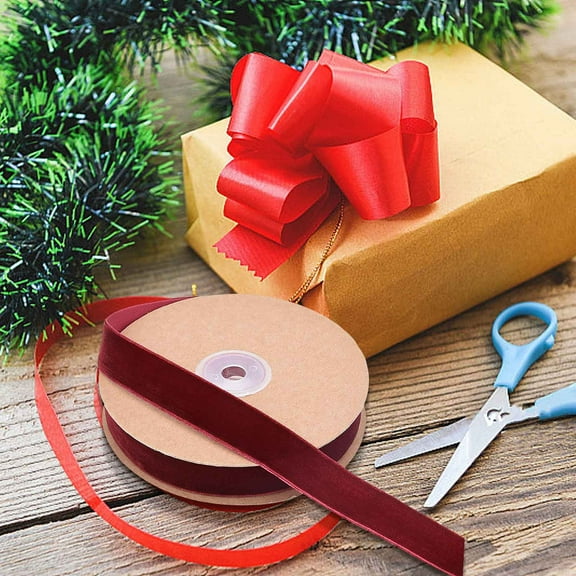 Rvkxad 2cm Velvet Ribbon 10 Meters, Flocking DIY Jewelry Craft Ribbon, Decorative Gift Wrapping Ribbon for Christmas Wedding