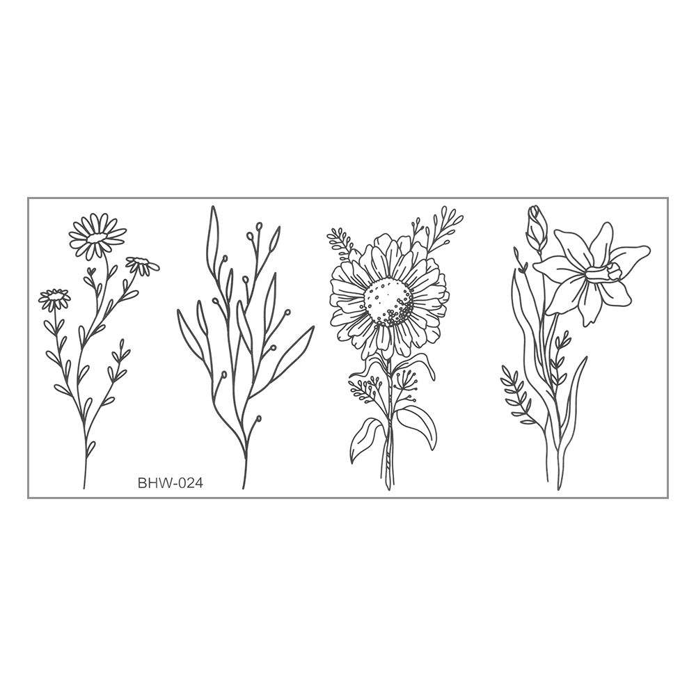 Women Waterproof Fake Tattoo Easy To Use Body Art Black And White