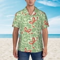 thumbnail image 2 of Daiia leaves bows Print Hawaiian Shirt for Men Gentle Cotton Regular Short Sleeve Casual,Medium, 2 of 7