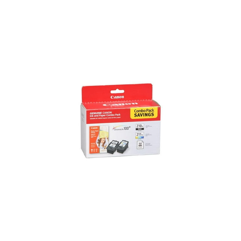 Canon PG-210/CL-211 XL Original Ink Cartridge/Paper Kit - Combo