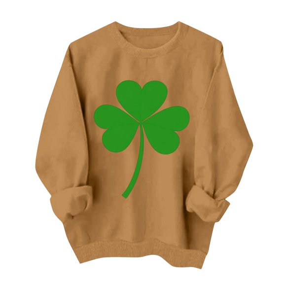 hotojiny St. Patrick's Day Sweatshirt for Women Lightweight Long Sleeve Printed Casual Pullover Fashion Tops St. Patrick's Day Gift