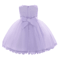 thumbnail image 4 of IBTOM CASTLE Baby Girl Flower Dress Sleeveless Lace Bowknot Princess Tulle Tutu Bridesmaid Wedding Baptism Birthday Party Prom Gown 12-18 Months Purple, 4 of 9