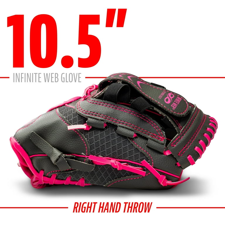 Franklin Sports Shok Sorb Kids Teeball Glove, 10.5 in, Pink, Right