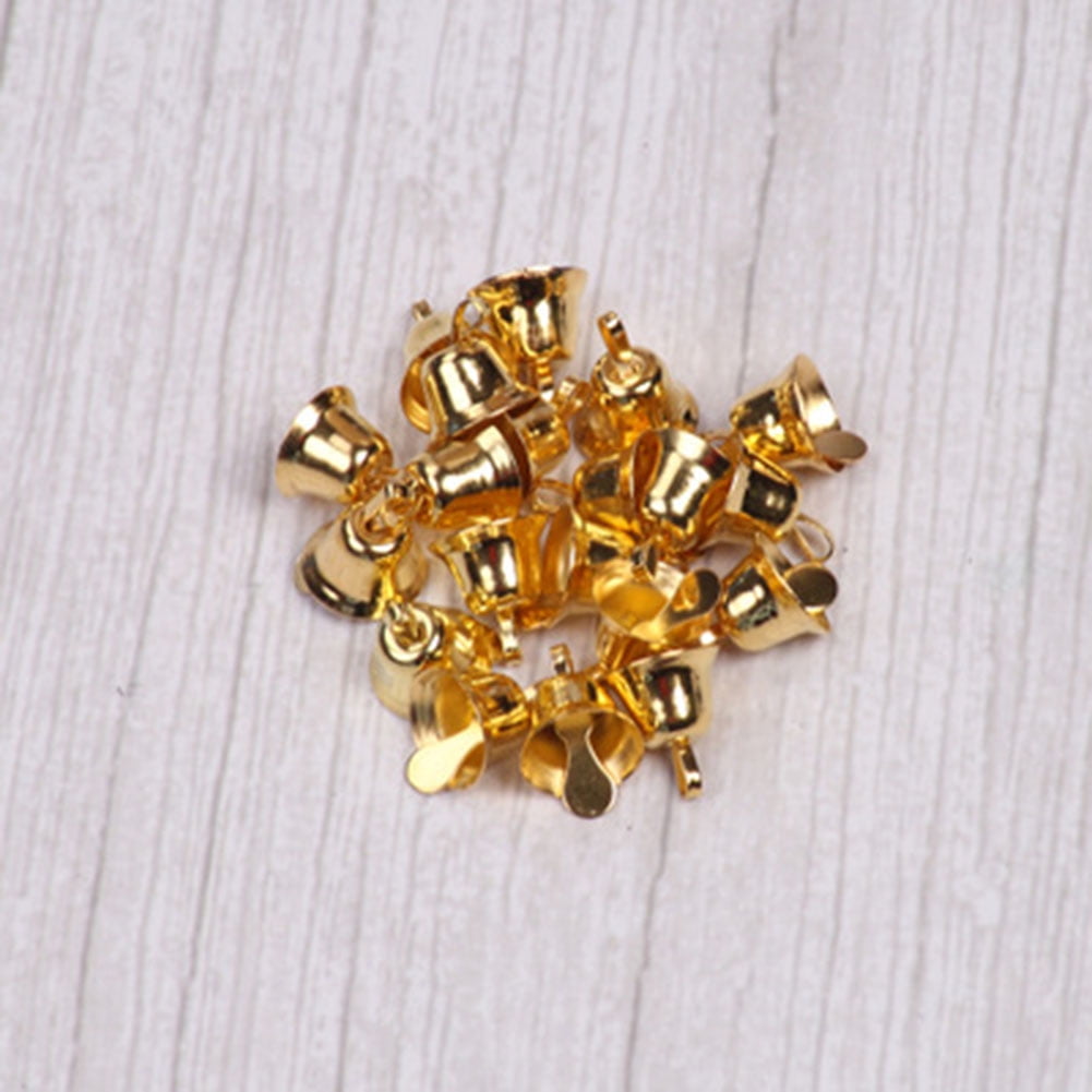 20pcs Small Jingle Bells Gold Silver Pendants Christmas Tree Hanging