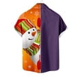thumbnail image 3 of Mens Manga Corta Botón Abajo Camisas, Navidad Impreso Turndown Cuello Blusa, Top de Moda Casual, 3 of 6