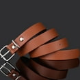 thumbnail image 3 of Boys Girls Vintage Retro Thin Waist Strap Children Leather Belt Pin Buckle Waistband Trouser Dress Belts WHITE, 3 of 8