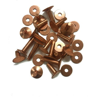 10 PCS Heavy Duty Solid Brass /copper Rivets and Burrs for Leather Work,  10mm 19mm Quality Copper Leather Stud Rivets Kit H33-MCSR 