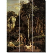 Ceramic Tile Mural-Jean Corot Landscapes Painting 303. 12.75" w x 17" h using (12) 4.25 x 4.25 ceramic tiles