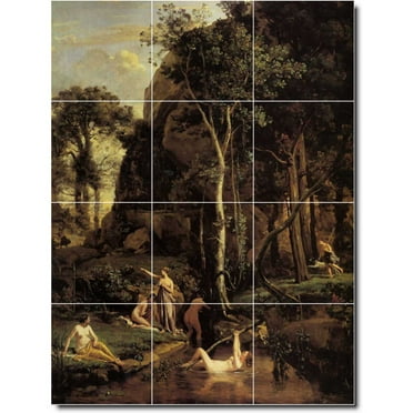 Ceramic Tile Mural-Jean Corot Landscapes Painting 303. 12.75" w x 17" h using (12) 4.25 x 4.25 ceramic tiles